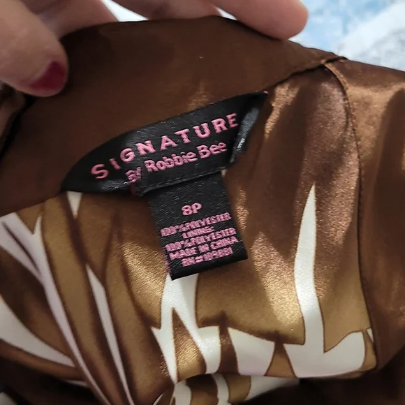 Signature by Robbie Bee NWT sz.8P brown/white fully lined - Picture 4 of 4